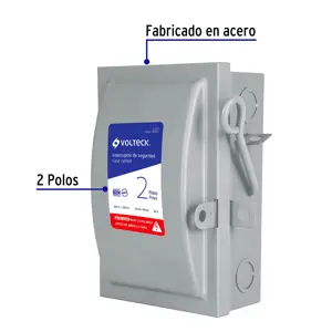 Interruptor de seguridad 2 polos, 30 A, Volteck