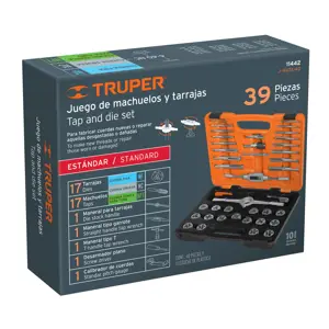 Juego de 40 piezas de machuelos y tarrajas, Truper