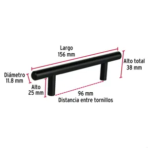 Jaladera de acero 96 mm, estilo 