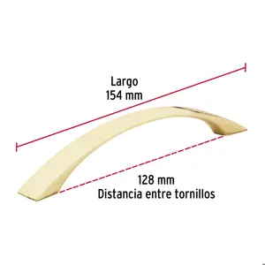 Hermex Jaladera metálica de 128mm estilo 