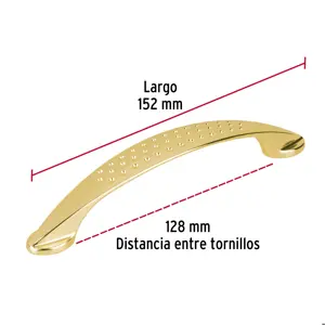 Hermex Jaladera metálica de 128mm estilo 