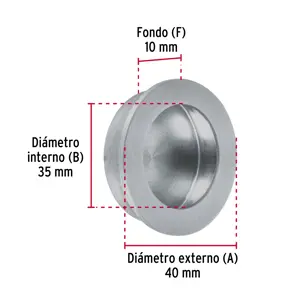 Hermex Jaladera de embutir circular No. 3 acabado cromo mate