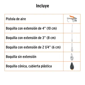 Truper Juego de pistola y 5 boquillas para compresor de aire