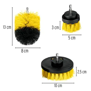 Juego de 3 cepillos multiusos para taladro, Pretul