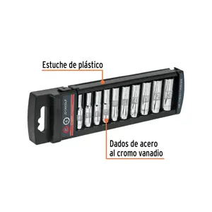 Juego de 10 dados largos cuadro 1/4