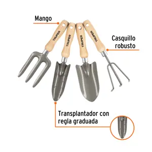 Juego de 4 herramientas, mangos de 6