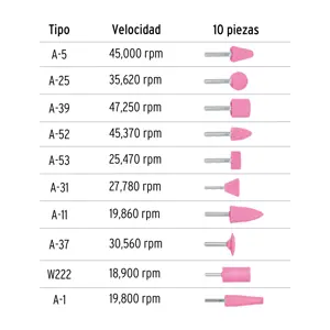 Juego de 10 piedras montadas zanco 1/4