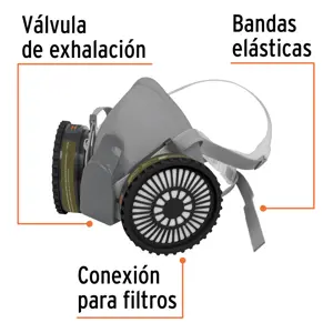 Expert Kit respirador profesional con cartuchos multigas, Truper