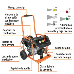 Hidrolavadora con motor a gasolina, 4000 PSI, Truper