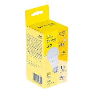 Volteck Lámpara LED A19 14 W (equiv. 75 W), luz cálida, caja, Basic