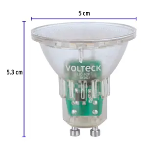 Volteck Lámpara trans. de LED 3 W MR16 base GU10 luz de día, blíster