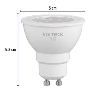 Volteck Lámpara de LED 4 W tipo MR 16 base GU10 luz de día, blíster