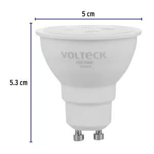 Volteck Lámpara de LED 4 W tipo MR 16 base GU10 luz cálida, blíster