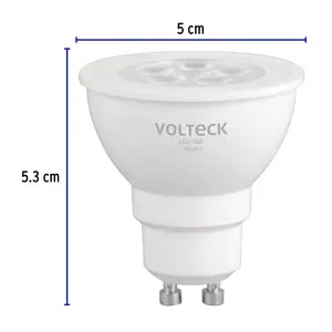 Volteck Lámpara de LED 6 W tipo MR 16 base GU10 luz de día, blíster