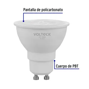 Volteck Lámpara de LED 6 W tipo MR 16 base GU10 luz cálida, blíster