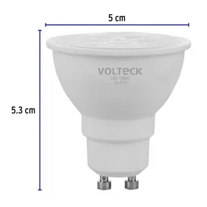 Volteck Lámpara de LED 6 W tipo MR 16 base GU10 luz cálida, blíster