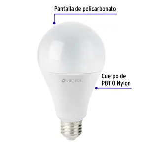 Lámpara LED A25 18 W (equiv. 125 W) luz de día, caja Volteck