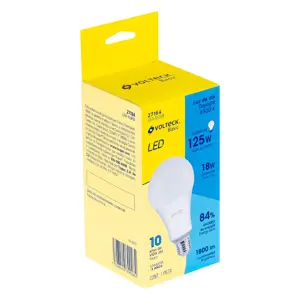 Volteck Lámpara LED A25 18 W (equiv. 125 W), luz de día, caja, Basic