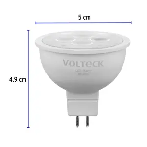 Volteck Lámpara de LED 4 W tipo MR 16 base GU5.3 luz cálida, blíster