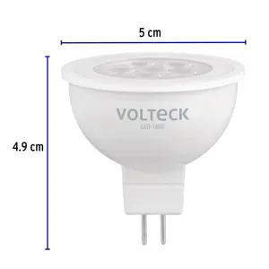 Volteck Lámpara de LED 6 W tipo MR 16 base GU5.3 luz de día, blíster