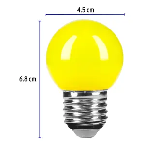 Lámpara LED tipo bulbo G45 1 W color amarillo, caja, Volteck