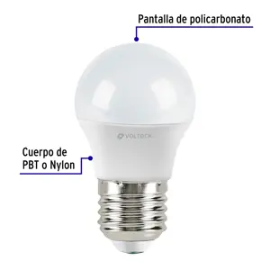 Lámpara LED G45 3 W (equiv. 25 W) luz cálida blíster Volteck