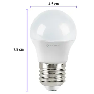 Lámpara LED G45 3 W (equiv. 25 W) luz cálida blíster Volteck