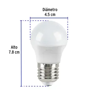 Lámpara LED G45 3 W (equiv. 25 W), luz cálida, caja, Volteck