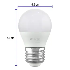 Volteck Lámpara LED G45 3 W (equiv. 25 W), luz de día, caja, Basic