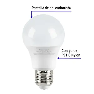 Lámpara LED A19 6 W (equiv. 40 W) luz cálida blíster Volteck