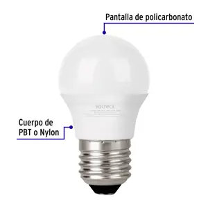 Lámpara LED G45 6 W (equiv. 40 W) luz cálida blíster Volteck