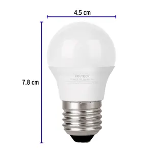 Lámpara LED G45 6 W (equiv. 40 W) luz cálida blíster Volteck