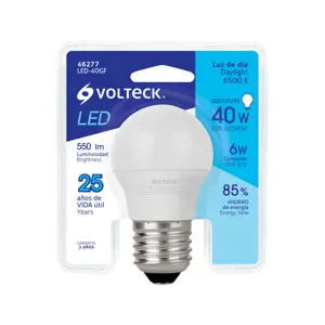 Lámpara LED G45 6 W (equiv. 40 W) luz de día blíster Volteck