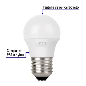 Lámpara LED G45 6 W (equiv. 40 W) luz de día blíster Volteck