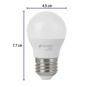 Volteck Lámpara LED G45 5 W (equiv. 40 W), luz de día, caja, Basic