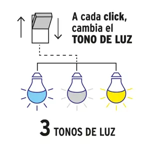 Lámpara LED tipo bulbo con 3 tonos de luz, blíster, Volteck