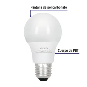 Lámpara LED tipo bulbo con 3 tonos de luz, blíster, Volteck