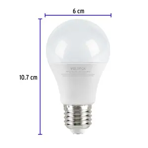 Lámpara LED A19 9 W (equiv. 60 W) luz cálida blíster Volteck