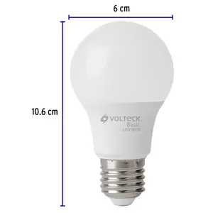 Volteck Lámpara LED A19 8 W (equiv. 60 W), luz de día, caja, Basic