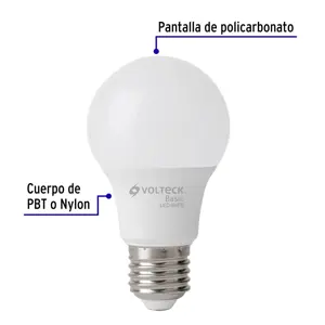 Volteck Pack de 4 lámparas LED A19 8 W (equiv. 60 W), luz de día