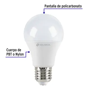 Volteck Pack de 4 lámparas LED A19 9 W (equiv. 60 W), luz de día