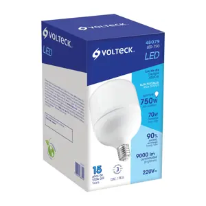 Volteck Lámpara LED alta potencia 70 W (equiv. 750 W), luz de día