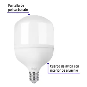 Volteck Lámpara LED alta potencia 70 W (equiv. 750 W), luz de día