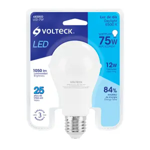 Lámpara LED A19 12 W (equiv. 75W) luz de día blíster Volteck