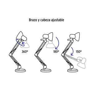 Volteck Lámpara de escritorio con brazo oscilante