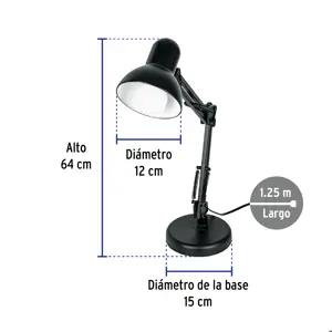 Volteck Lámpara de escritorio con brazo oscilante