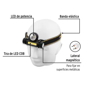 Linterna de minero LED 180 lm, con imán, recargable, PRETUL