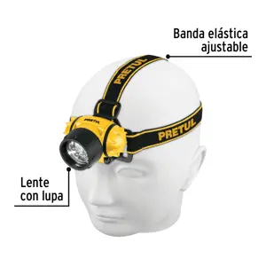 Linterna de minero LED 100 lm de 3 pilas AAA, PRETUL