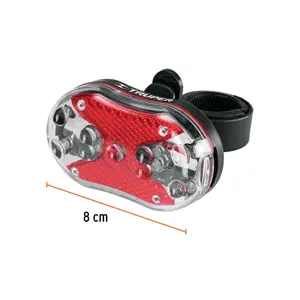 Truper Linterna trasera para bicicleta 9 LEDs con 2 pilas AAA