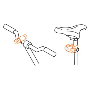 Juego de linterna delantera y trasera para bicicleta, Truper